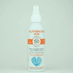 Spray Solare Biologico Per Famiglie SPF50+ Ad Alta Protezione 150g Sun Alphanova