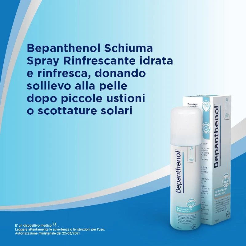 Bayer Bepanthenol Spray 5% Schiuma Rinfrescante Ed Idratante 75ml 4 Bayer Bepanthenol Spray 5% Schiuma Rinfrescante Ed Idratante 75ml - immagine 4