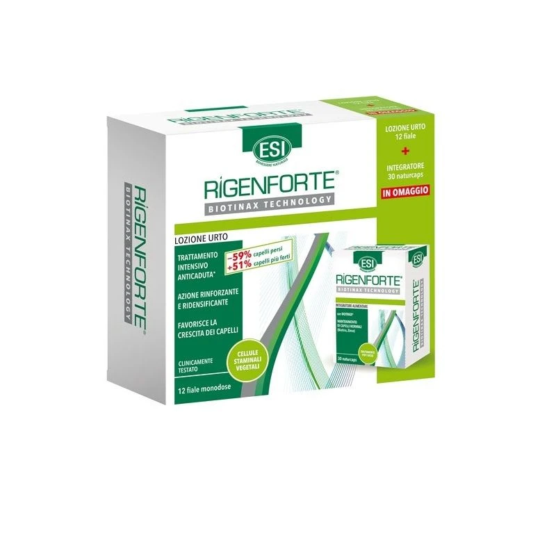 Esi Rigenforte Trattamento Anticaduta Bipack Lozione Urto 12 Fiale + 30 Naturcaps 1 Esi Rigenforte Trattamento Anticaduta Bipack Lozione Urto 12 Fiale + 30 Naturcaps