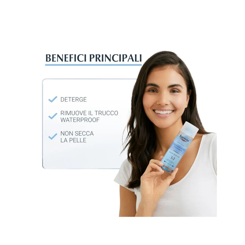 Eucerin DermatoClean Hyaluron Acqua Micellare 3in1 200ml 2 Eucerin DermatoClean Hyaluron Acqua Micellare 3in1 200ml - immagine 2