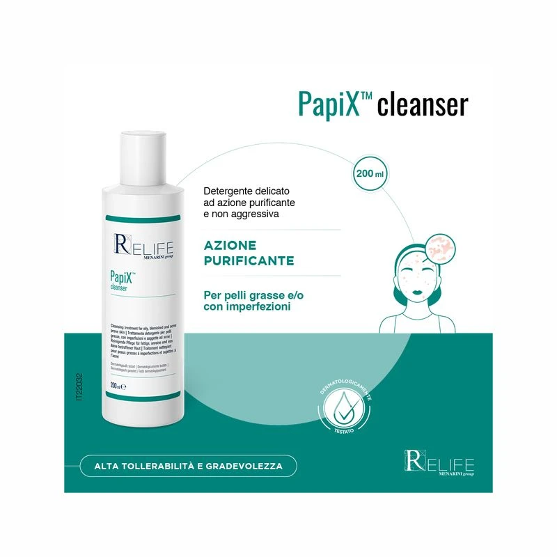Relife Srl Relife PapiX Cleanser Detergente Per Acne 200ml 1 Relife Srl Relife PapiX Cleanser Detergente Per Acne 200ml