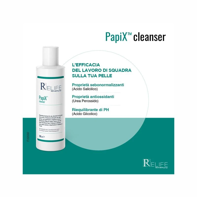 Relife Srl Relife PapiX Cleanser Detergente Per Acne 200ml 2 Relife Srl Relife PapiX Cleanser Detergente Per Acne 200ml - immagine 2